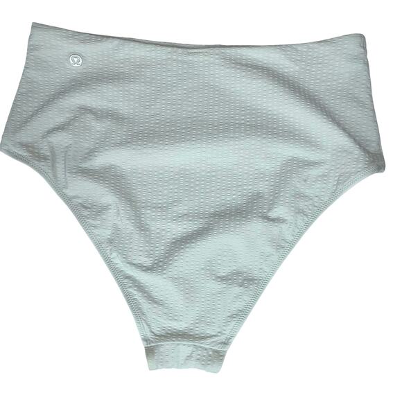 Lululemon Swimwear Waterside Seersucker High Waist Bottoms Blue Womens Sz Large - Picture 5 of 8